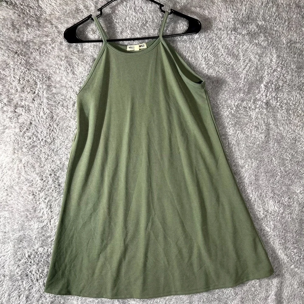Wallflower Mini‎ Dress Girls Medium Green Stretch Sleeveless Spaghetti Strap
